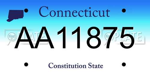 AA11875 Connecticut License Plate
