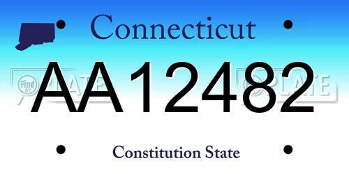 AA12482 Connecticut License Plate