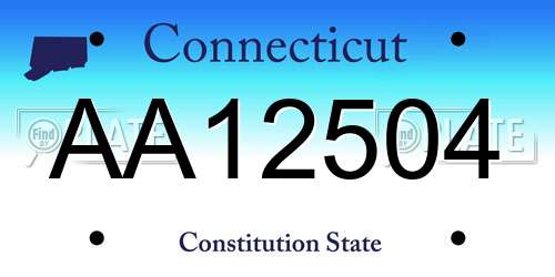 AA12504 Connecticut License Plate