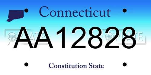 AA12828 Connecticut License Plate