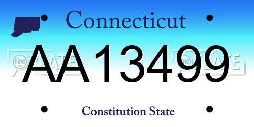 AA13499 Connecticut License Plate