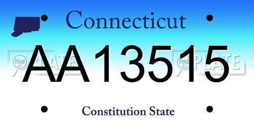 AA13515 Connecticut License Plate
