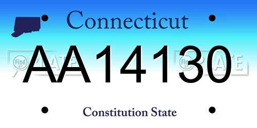 AA14130 Connecticut License Plate
