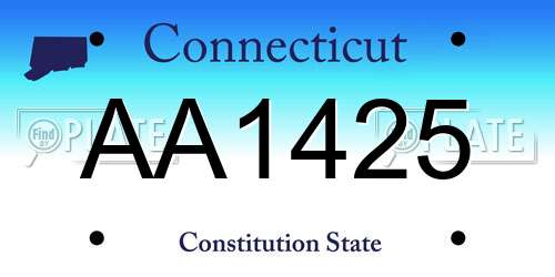 AA1425 Connecticut License Plate