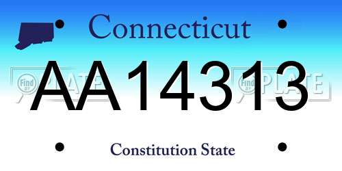 AA14313 Connecticut License Plate