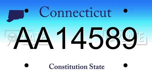 AA14589 Connecticut License Plate