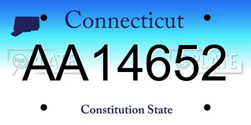 AA14652 Connecticut License Plate