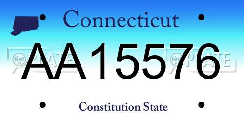 AA15576 Connecticut License Plate