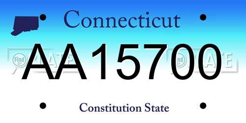 AA15700 Connecticut License Plate