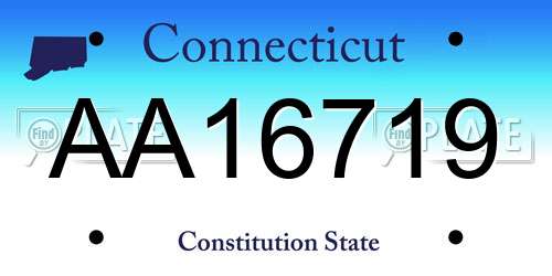 AA16719 Connecticut License Plate