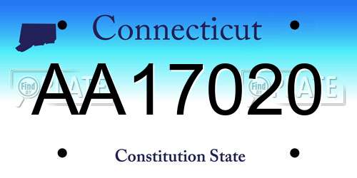 AA17020 Connecticut License Plate