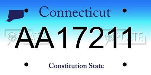 AA17211 Connecticut License Plate