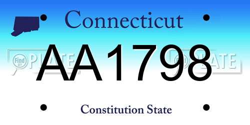 AA1798 Connecticut License Plate