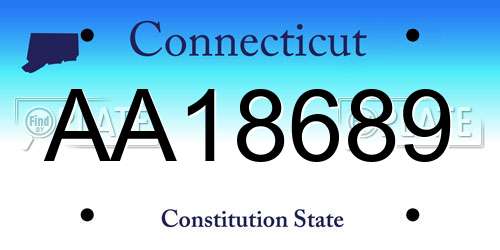 AA18689 Connecticut License Plate