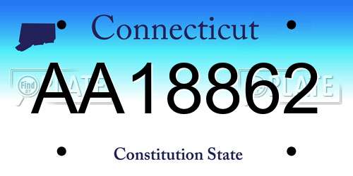 AA18862 Connecticut License Plate