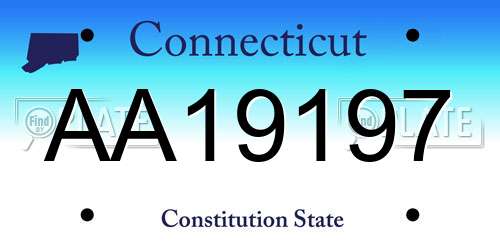 AA19197 Connecticut License Plate