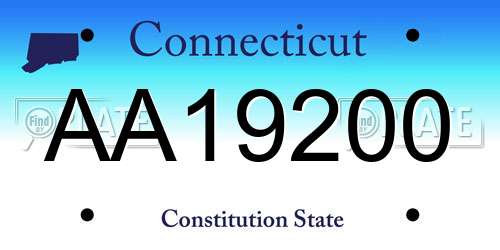 AA19200 Connecticut License Plate