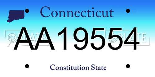 AA19554 Connecticut License Plate