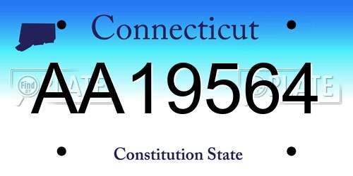 AA19564 Connecticut License Plate