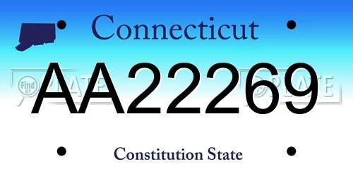 AA22269 Connecticut License Plate