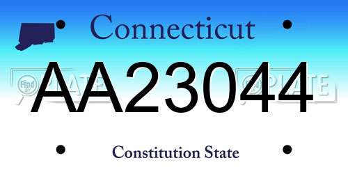 AA23044 Connecticut License Plate