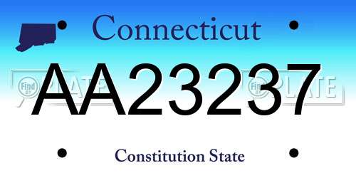 AA23237 Connecticut License Plate