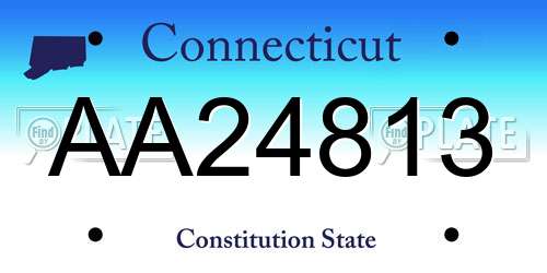 AA24813 Connecticut License Plate