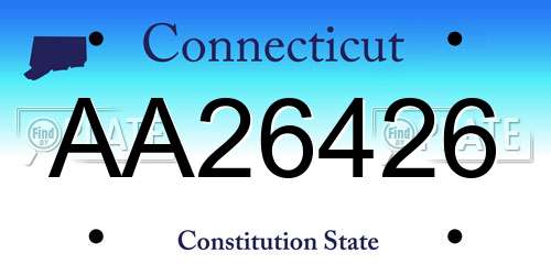 AA26426 Connecticut License Plate