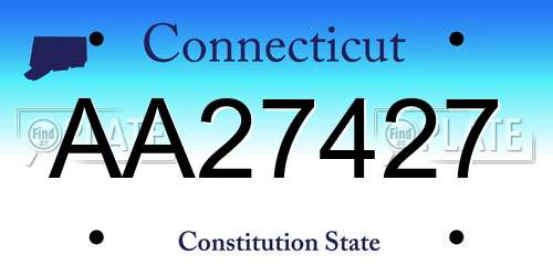 AA27427 Connecticut License Plate