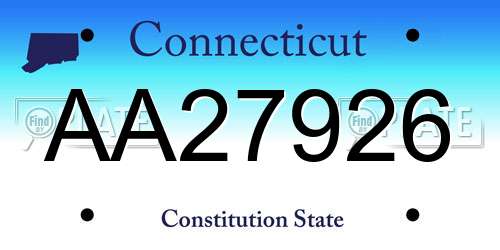 AA27926 Connecticut License Plate