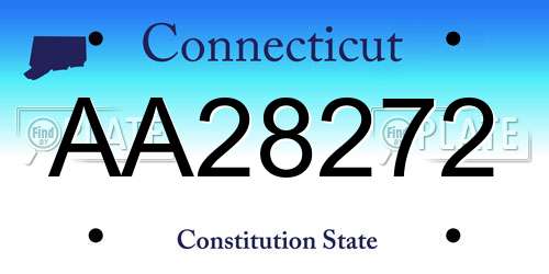 AA28272 Connecticut License Plate