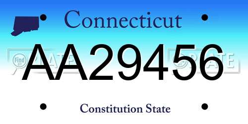 AA29456 Connecticut License Plate