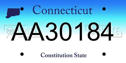 AA30184 Connecticut License Plate