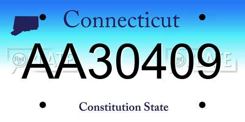 AA30409 Connecticut License Plate