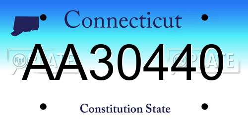 AA30440 Connecticut License Plate