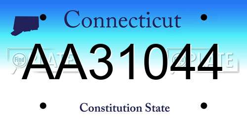 AA31044 Connecticut License Plate