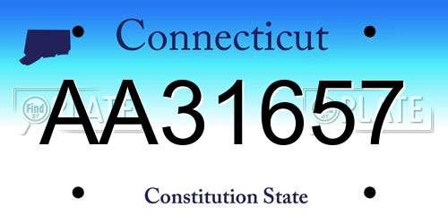 AA31657 Connecticut License Plate