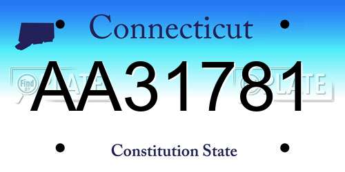 AA31781 Connecticut License Plate