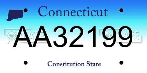 AA32199 Connecticut License Plate
