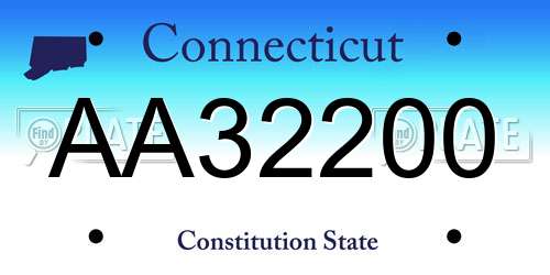 AA32200 Connecticut License Plate
