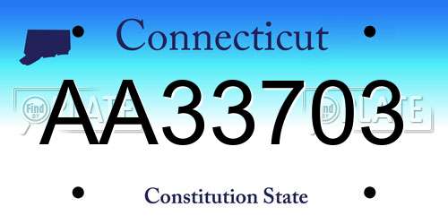 AA33703 Connecticut License Plate