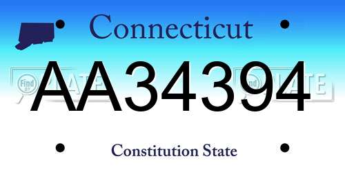 AA34394 Connecticut License Plate