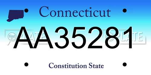 AA35281 Connecticut License Plate