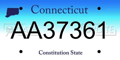 AA37361 Connecticut License Plate