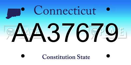 AA37679 Connecticut License Plate