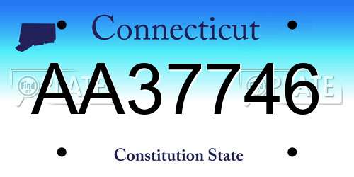 AA37746 Connecticut License Plate