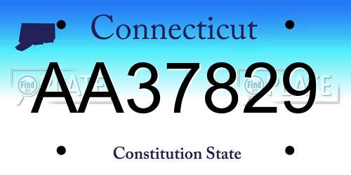 AA37829 Connecticut License Plate