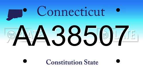 AA38507 Connecticut License Plate