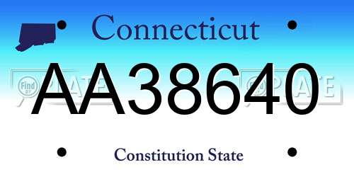AA38640 Connecticut License Plate