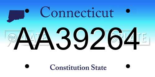 AA39264 Connecticut License Plate